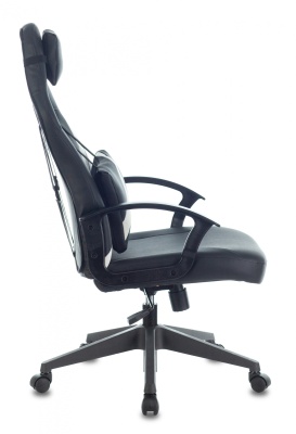 Кресло игровое Бюрократ ZOMBIE DRIVER черный/белый искусственная кожа с подголов. крестовина пластик