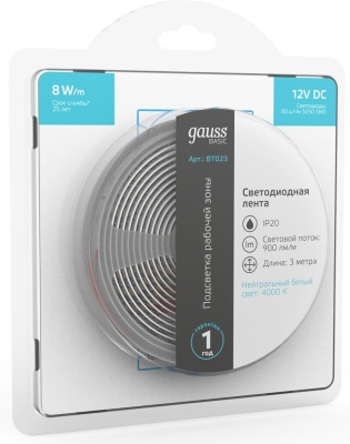 Лента светодиод. Gauss Basic 3м (BT023)