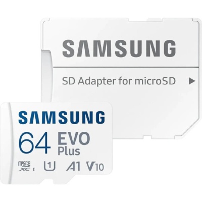 Флеш карта microSDXC 64Gb Samsung EVO Plus (R/W 130/90 Mb/s, adapter) (MB-MC64SA/EU)