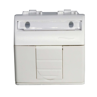 Dkc 76655B Ком.роз.  R J 45 кат.5e, Brava, белая, 2мод (кратно 10 шт)