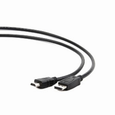 Кабель DisplayPort-HDMI Gembird/Cablexpert  1м, 20M/19M, черный, экран, пакет(CC-DP-HDMI-1M)