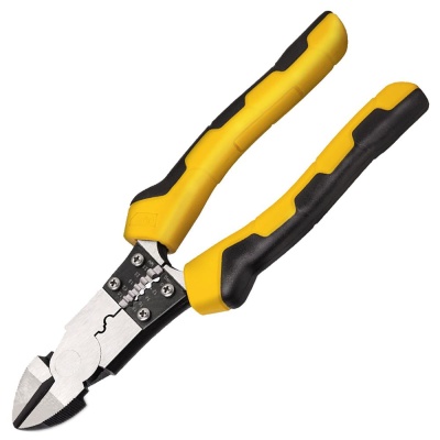 OEM Диагональные бокорезы многофункциональные Deli DL102008 200мм, (резка/зачистка/обжим), сталь Cr-V, двухкомпонентная рукоять oem