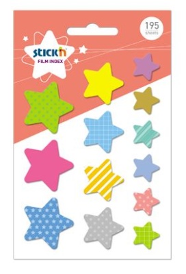 Закладки самокл. индексы пластиковые Stick`n 21763 17х26х32мм 13цв.в упак. 15лист звезды