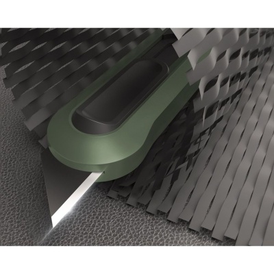 Нож Deli Технический нож "Home Series Green" Deli HT4008L  Т-образное лезвие с механизмом автоматического возврата, эксклюзивный дизайн, корпус из высококачественного софттач пластика