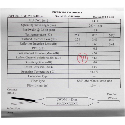 CWDM-фильтр, длина волны 1310нм, без коннекторов