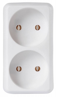 Сетевой разветвитель Buro BU-PS2-W (2 розетки) белый (пакет ПЭ)