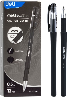 Ручка гелев. Deli Arris EG64-BK черн d=0.5мм черн. черн.