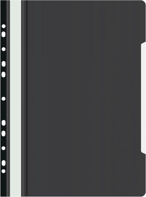 Папка-скоросшиватель Бюрократ PS-P20BLCK A4 прозрач.верх.лист боков.перф. пластик черный