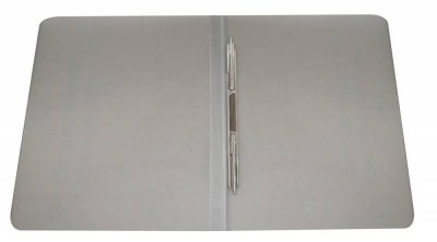 Папка метал.пруж.скоросш. Бюрократ -PZ05PGREY A4 пластик 0.5мм торц.наклейка серый