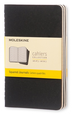 Блокнот Moleskine CAHIER JOURNAL QP312 Pocket 90x140мм обложка картон 64стр. клетка черный (3шт)