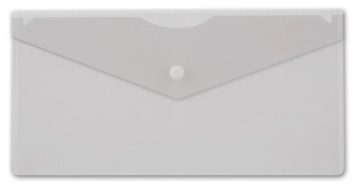 Конверт на кнопке Бюрократ -PK805ACLEAR пластик 0.18мм прозрачный TRAVEL формат