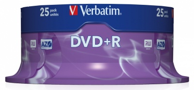 Диск DVD+R Verbatim 4.7Gb 16x Cake Box (25шт) (43500)