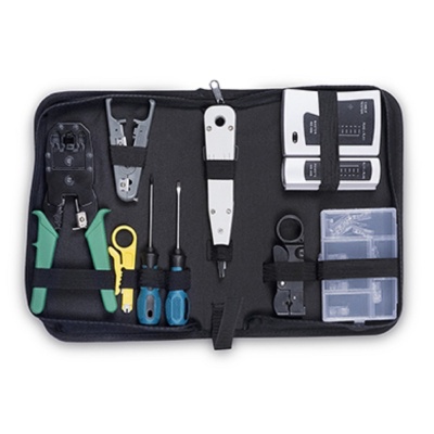 Cabeus HT-TK-01 Набор инструментов (инструмент обжимной, инструмент для заделки витой пары , зачистки, отвертки, тестер, коннекторы)