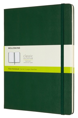 Блокнот Moleskine CLASSIC QP092K15 XLarge 190х250мм 192стр. нелинованный твердая обложка зеленый