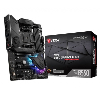 Материнская плата MSI MPG B550 GAMING PLUS Soc-AM4 AMD B550 4xDDR4 ATX AC`97 8ch(7.1) GbLAN RAID+HDMI+DP