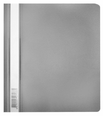 Папка-скоросшиватель Бюрократ Люкс -PSL20A5GREY A5 прозрач.верх.лист пластик серый 0.14/0.18
