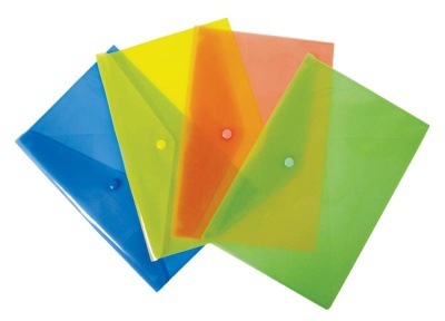 Конверт на кнопке Бюрократ -PK804A5GRN A5 пластик 0.18мм зеленый