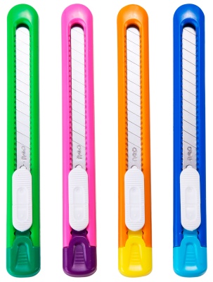 Нож канцелярский Deli E2054 шир.лез.9мм фиксатор ассорти