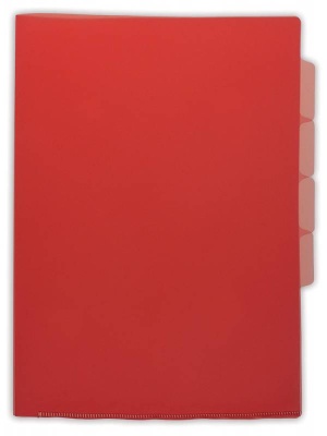 Папка-уголок Бюрократ -E356RED 3 уровн. A4 пластик 0.15мм красный