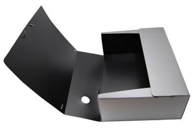 Папка архивная на резинке Silwerhof Perlen 311915-77 полипропилен 1мм корешок 100мм A4 серебристый металлик