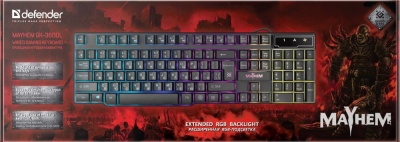 Defender Проводная игровая клавиатура Mayhem GK-360DL RU,RGB подсветка,19 Anti-Ghost Defender Mayhem GK-360DL (45360)