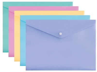Конверт на кнопке Бюрократ Pastel -PKPAST/VIO A4 пластик 0.18мм фиолетовый