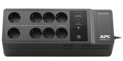 ИБП APC Back-UPS 850ВА, 520ватт, 230В,  6 розеток с батарейной защитой и 2 с сетевой фильтрацией,  порт для зарядки USB Type-C and A, черный APC by Schneider Electric APC Back-UPS 850VA (BE850G2-RS)
