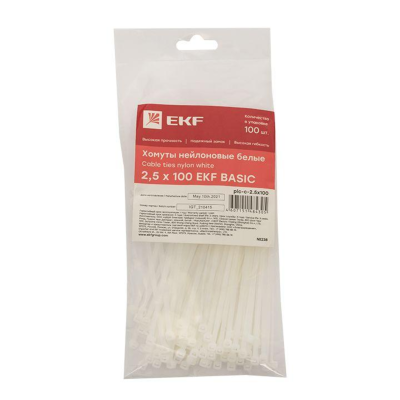 EKF plc-c-2.5x100 Хомут нейлоновый (2,5х100) (100шт.) EKF Basic