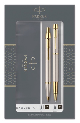 Набор ручек Parker IM Core TK223 (CW2093217) Brushed Metal GT подар.кор. ручка роллер, ручка шариковая