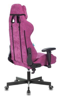 Кресло игровое Бюрократ VIKING KNIGHT Fabric малиновый Light-15 с подголов. крестовина металл