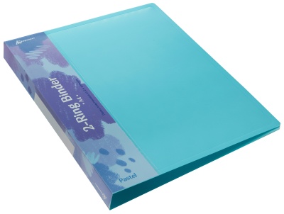 Папка на 2-х кольцах Бюрократ Pastel PAST0812/2RBLUE A4 пластик 0.5мм кор.32мм торц.карм с бум. встав голубой