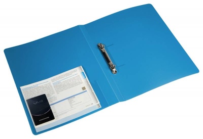 Папка на 2-х кольцах Бюрократ -0818/2RBLU A4 пластик 0.7мм кор.18мм внутр. с вставкой синий