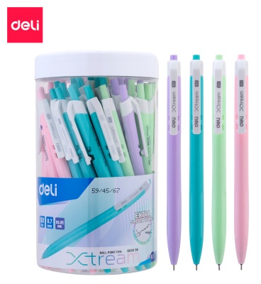 Ручка шариковая Deli EQ03336-1 X-tream авт. 0.7мм ассорти (сир/зел/роз/гол)) синие чернила пластик.стакан (1шт)