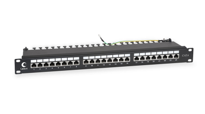 Cabeus PL-24-Cat.6-SH-Dual IDC Патч-панель 19" (1U), 24 порта RJ-45, категория 6, экранированная, с задним организатором (PL-24-Cat.6-SH-Dual)