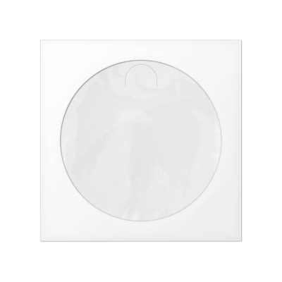 Конверт для CD/DVD бумажный с окном, с вырубным язычком, белый (100шт.)