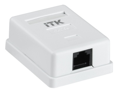 Розетка ITK CS2-1C5EU-12 настенная 49.3x65.6x25.1мм RJ45 ABS белый (упак.:1шт)