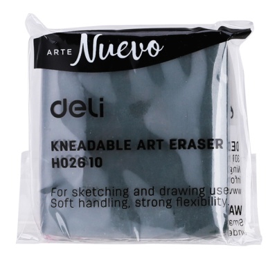 Ластик Deli EH02610 42х42х12мм серый клячка картонный дисплей