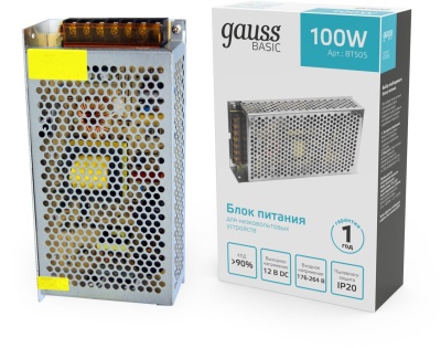 Блок питания Gauss Basic для лен.светод. серый (BT505)