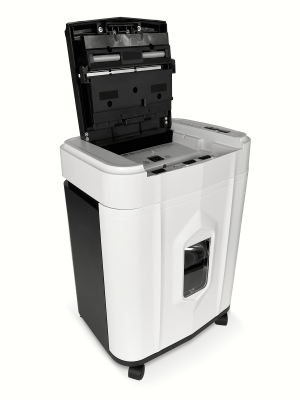 ГЕЛЕОС Уничтожитель документов  АП20-5,   DIN P-5 (5 ур-нь секр.), фрагмент 1,9х12мм,   АВТОПОДАЧА 131 лист  (70г/м2), пл.карты/скрепки/скобы, 20 литра