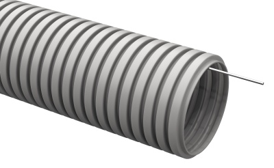 Труба гофр. гибкая ПВХ IEK CTG20-16-K41-100I внеш.D=16мм с протяжкой 100м сер. Цена за 1м