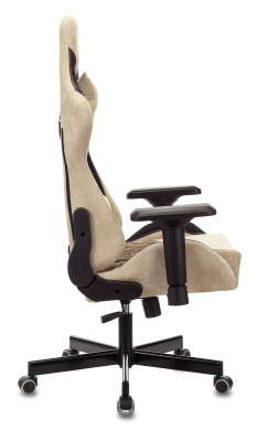 Кресло игровое Бюрократ VIKING 7 KNIGHT Fabric коричневый текстиль/эко.кожа с подголов. крестовина металл