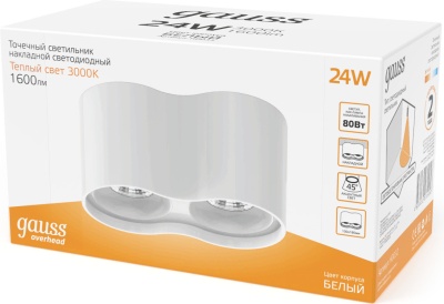 Светильник Gauss Overhead HD032 потолоч. 24Вт 3000K цв.св.:белый теплый белый