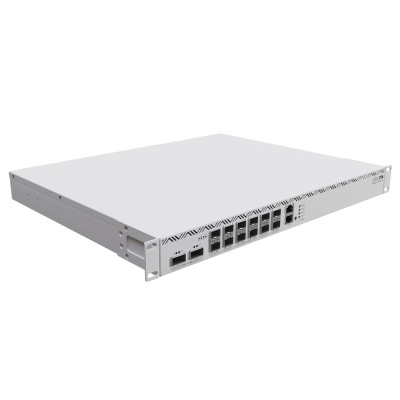 Маршрутизатор MikroTik Cloud Core Router 2216-1G-12XS-2XQ with Amazon Annapurna Labs Alpine v3 AL73400 CPU (16-cores, 2GHz per core) and Marvell Prestera Aldrin2 switch-chip, 16GB RAM, 2x100G QSFP cages, 14x25G SFP (CCR2216-1G-12XS-2XQ)