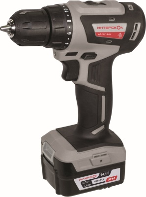 Дрель-шуруповерт Интерскол ДА-10/14,4В аккум. патрон:быстрозажимной (708.2.2.70)