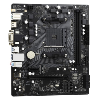 Материнская плата Asrock A520M-HDV Soc-AM4 AMD A520 2xDDR4 mATX AC`97 8ch(7.1) GbLAN RAID+VGA+DVI+HDMI