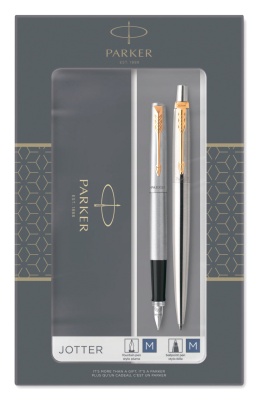 Набор ручек Parker Jotter Core FK691 (CW2093257) Stainless Steel GT сталь нержавеющая подар.кор. ручка перьевая, ручка шариковая