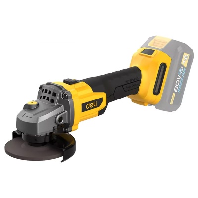 Угловая шлифмашина аккумуляторная Deli DC602Z (Без АКБ и ЗУ, 20В, 125мм, М14, 3500/6000/8500об/мин, картон)