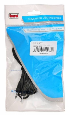 Кабель соединительный аудио Buro BAAC002-3 Jack 3.5 (m)/Jack 3.5 (m) 3м. черный