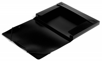 Папка-короб на резинке Бюрократ -BA25/05BLCK пластик 0.5мм корешок 25мм A4 черный