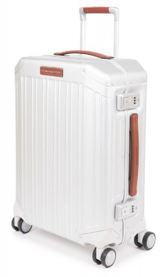 Чемодан Piquadro ALU (BV4425ALU/GRCU) 40x54x20см 37л. 4.3кг. алюминий/кожа натуральная серый/коричневый